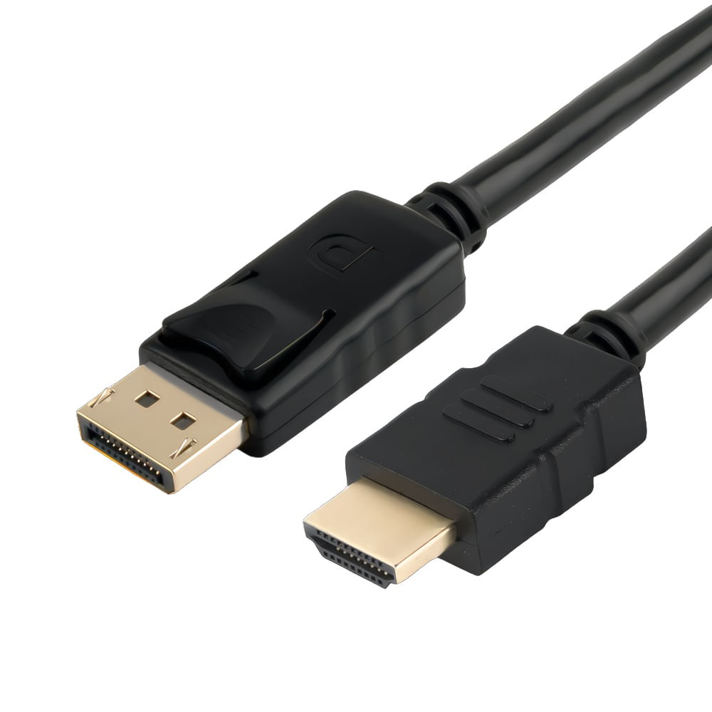 Cabo Displayport Macho x HDMI Macho Preto 5,0 Metros